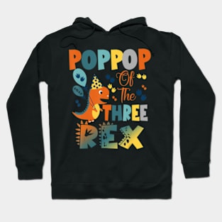 Poppop Of The Three Rex Birthday Dinosaur Hoodie